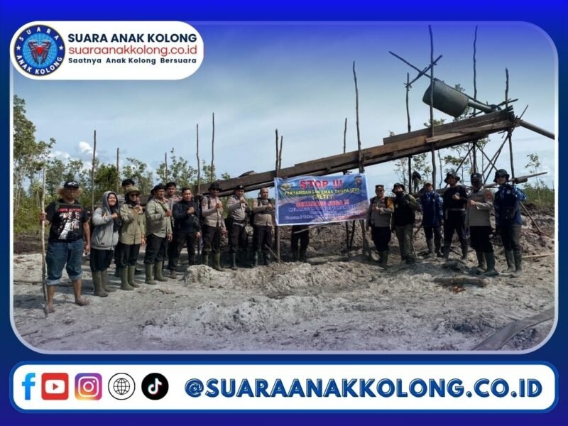 Polres Ketapang Bersama LPHD dan KPH Bubarkan Lokasi Pertambangan Ilegal di Tanah Desa Sungai Pelang, Matan Hilir Selatan