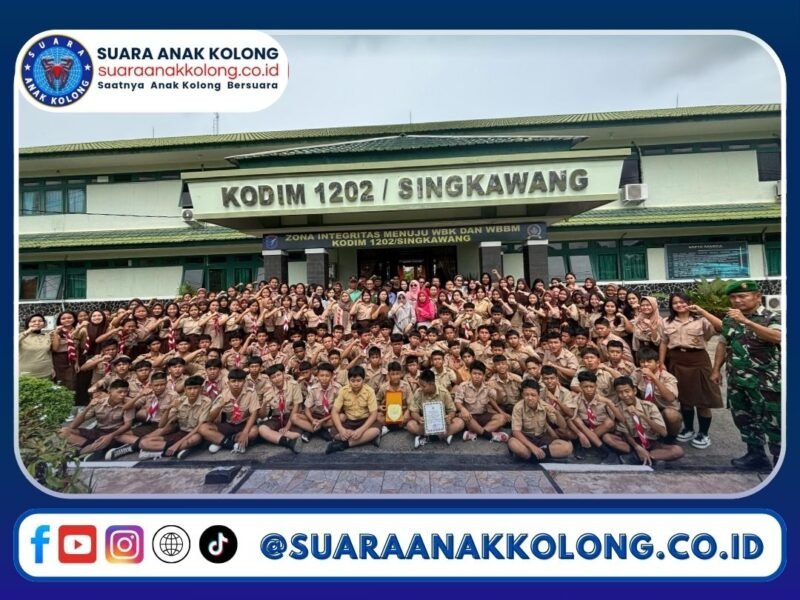 Kegembiraan Siswa-Siswi SMP N 1 Samalantan Kunjungi Kodim 1202/Singkawang Saat Study Tour