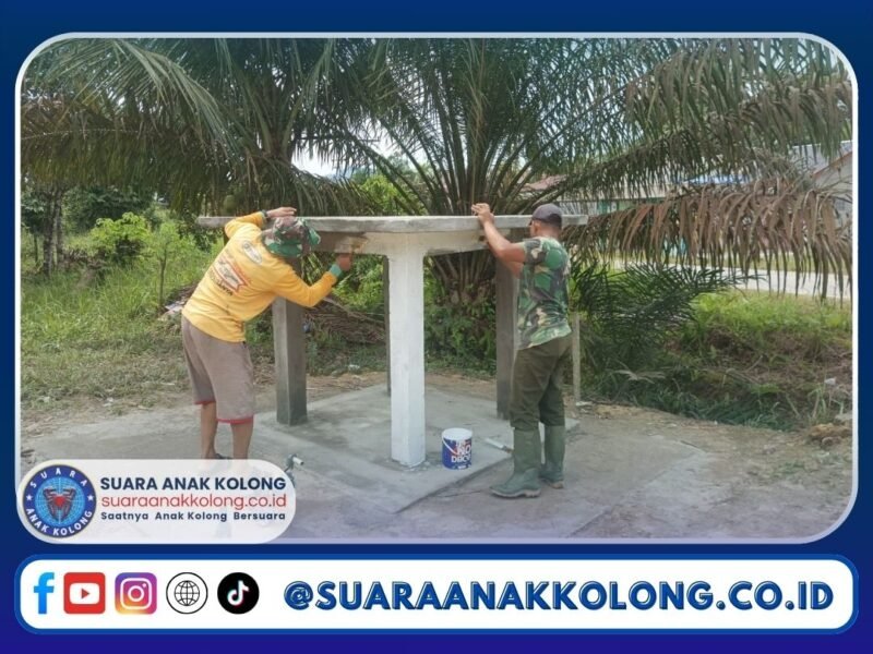 Satgas TMMD Imbangan ke-123 Kodim 1209/Bky Lakukan Pengecatan Tandon Air di Desa Sekida