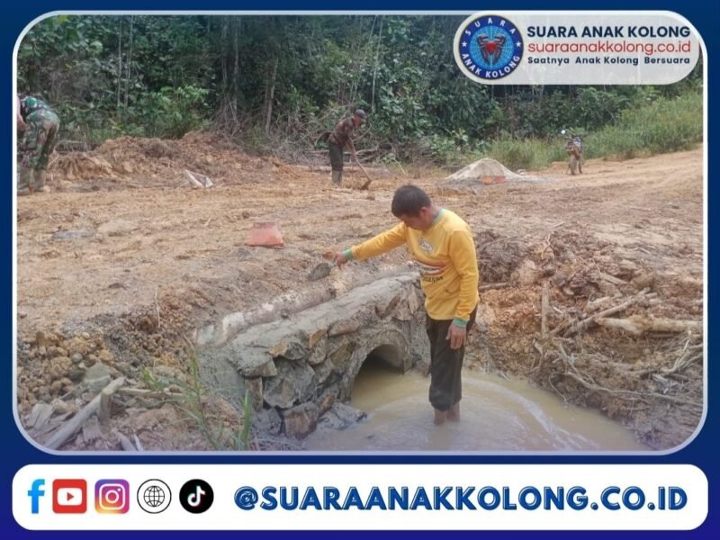 Pemasangan Gorong-Gorong Satgas TMMD Imbangan ke-123 Kodim 1209/Bky Targetkan Tepat Sasaran
